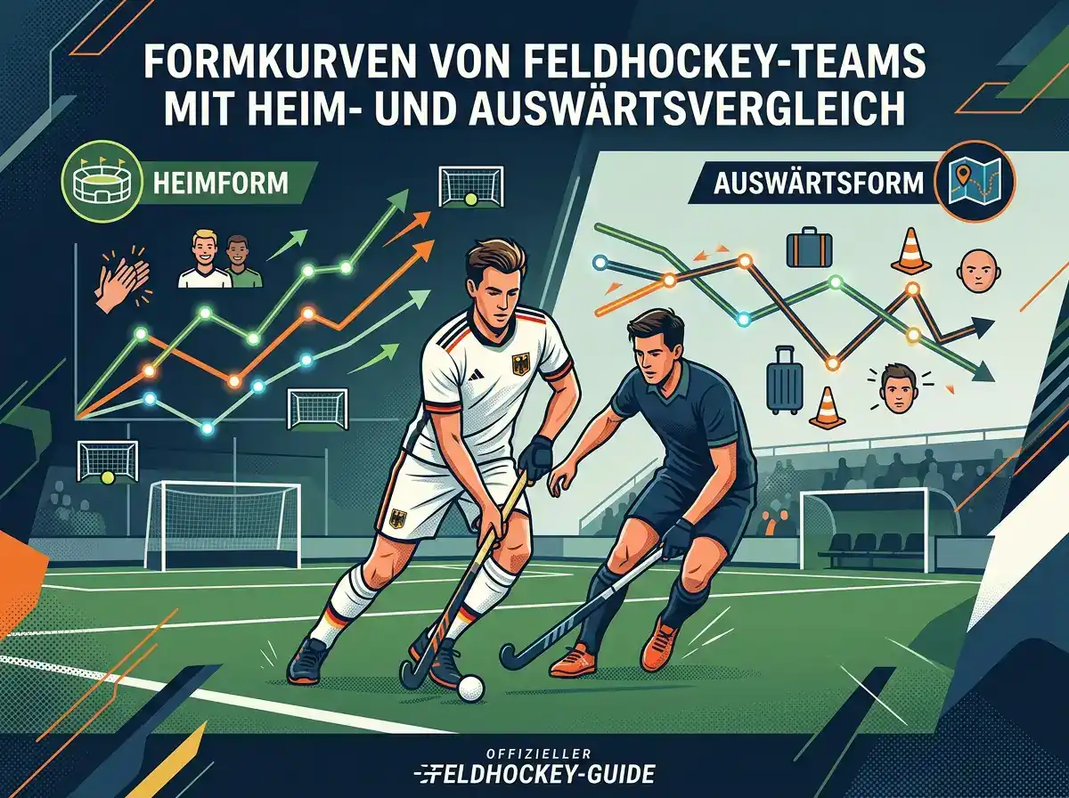 Formkurven von Feldhockey-Teams mit Heim- und Auswärtsvergleich