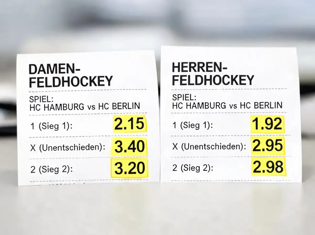 Quotenvergleich Damen vs. Herren Feldhockey – Unterschiede bei Auszahlungsquoten und Buchmacher-Marge erklärt