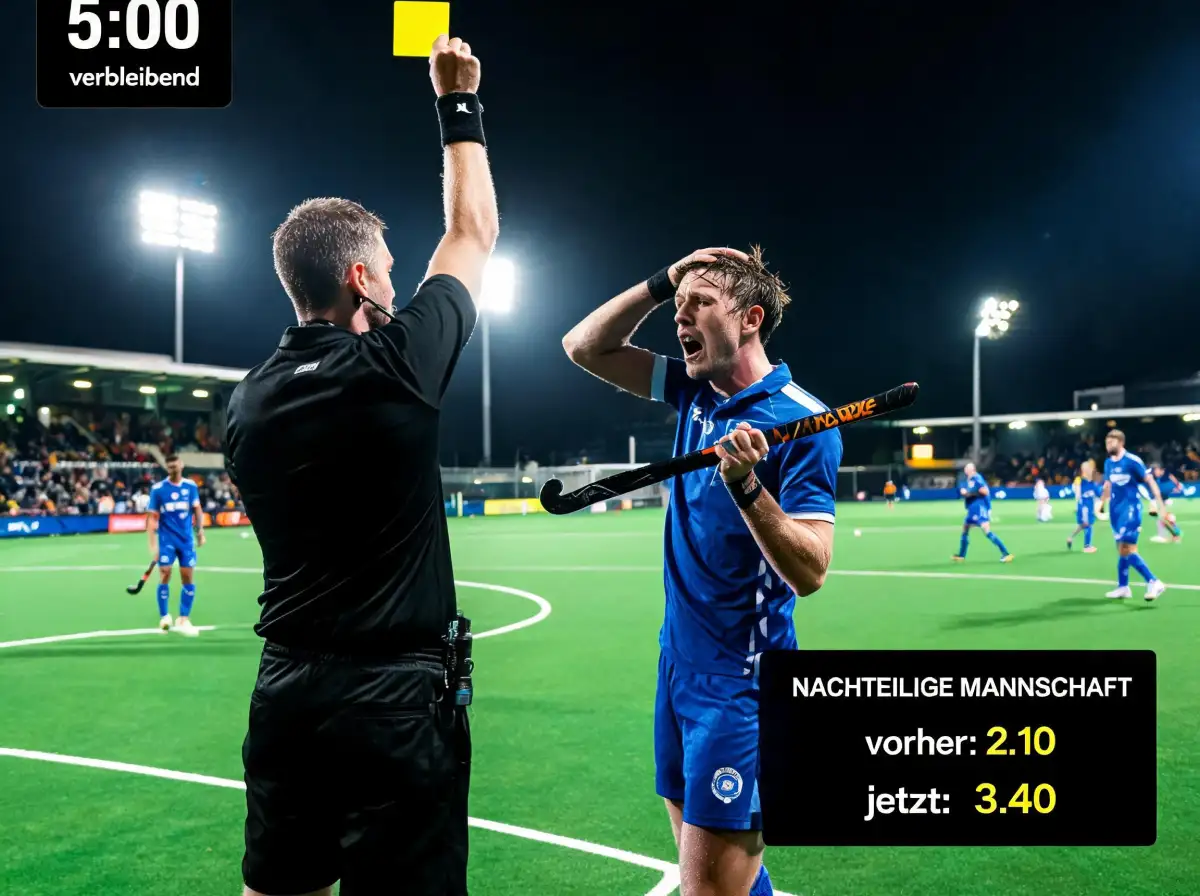 Zeitstrafen und Karten im Feldhockey Livewetten – Einfluss von Gelber Karte und Unterzahl auf In-Play-Quoten