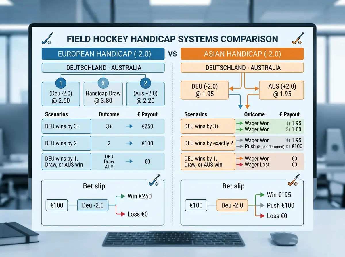 Vergleich des europäischen und asiatischen Handicap-Systems beim Feldhockey anhand von konkreten Beispielen