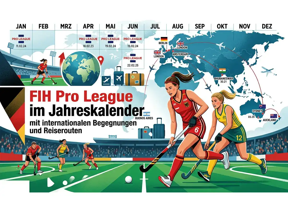 FIH Pro League im Jahreskalender mit internationalen Begegnungen und Reiserouten