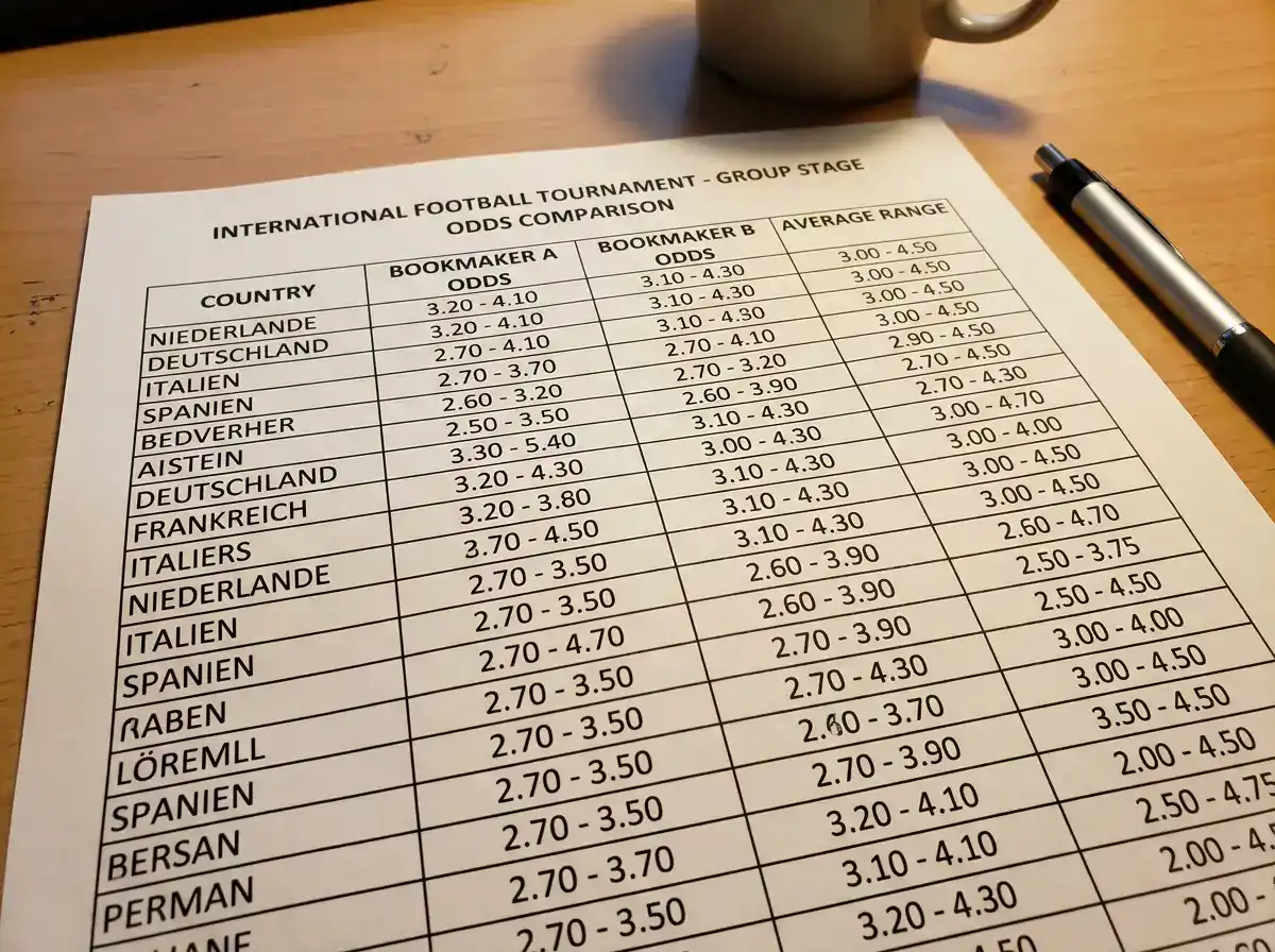 Vergleich der WM-Favoritenquoten für Niederlande Deutschland Australien und Argentinien bei der Feldhockey WM 2026